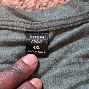 SHEIN Curve Olive Green Tee 4XL